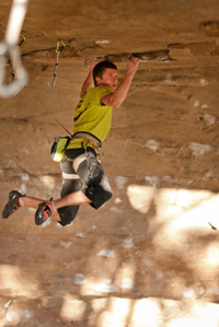 Scarpa climbing shoe and Edelrid climbing hardware sponsored climber Dan Fisher