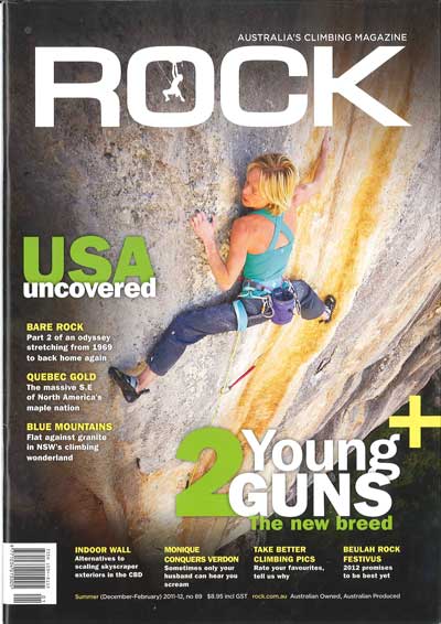 Rock Magazine featuring Monique Forestier, Dan Fisher and the Edelrid Creed adjustable climbing harness